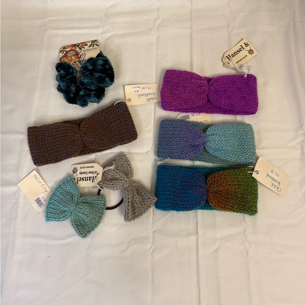 Handmade knit hair accessories bundle